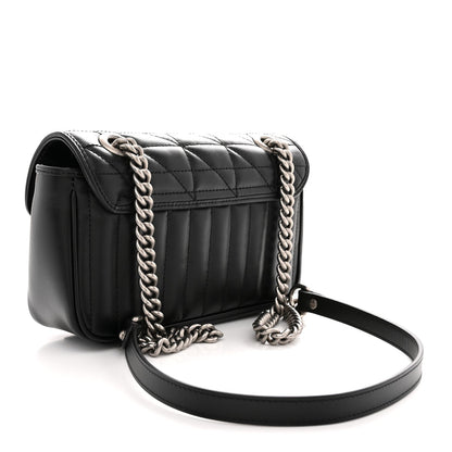 Calfskin Matelasse Aria Mini GG Marmont Shoulder Bag Black