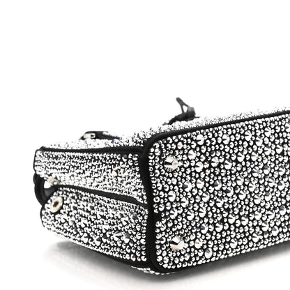 Satin Crystal Mini Galleria Double Zip Tote Metal