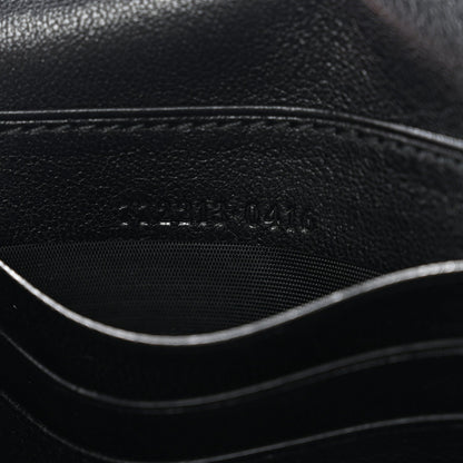 Sakai Be Green Calfskin Diagonal Stitched Blondie Wallet on Chain Black