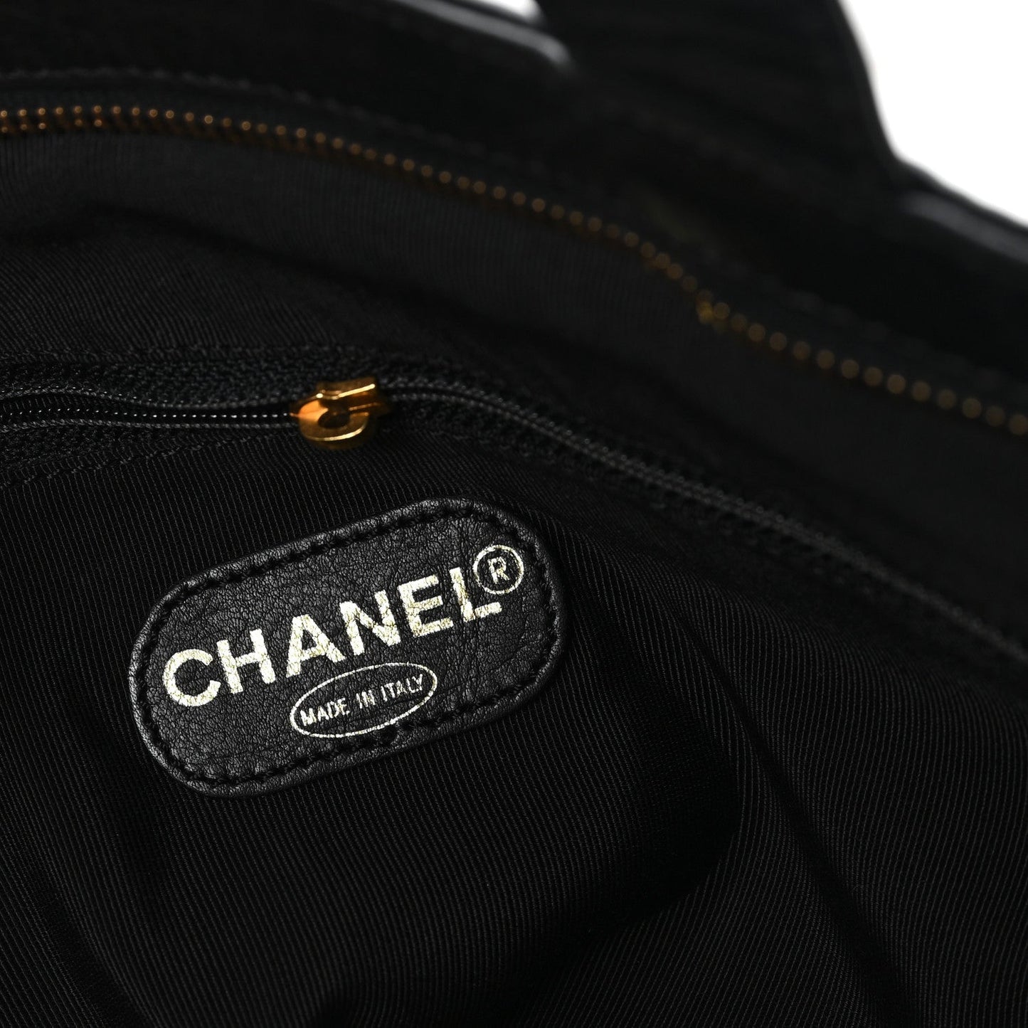 Lambskin CC Embossed Tote Black