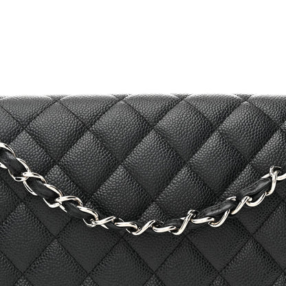 Caviar Quilted Maxi Double Flap Black