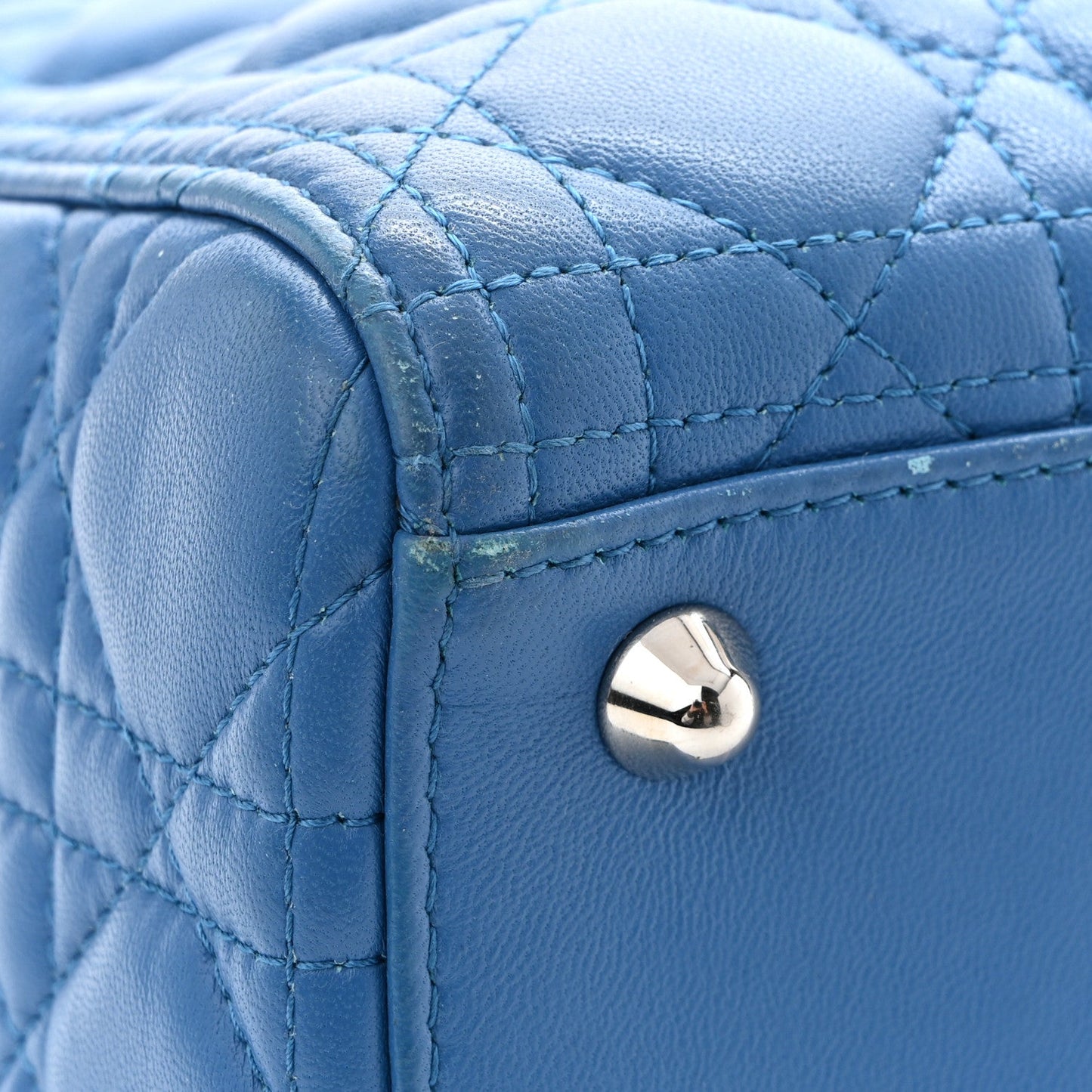 Lambskin Cannage Large Lady Dior Blue