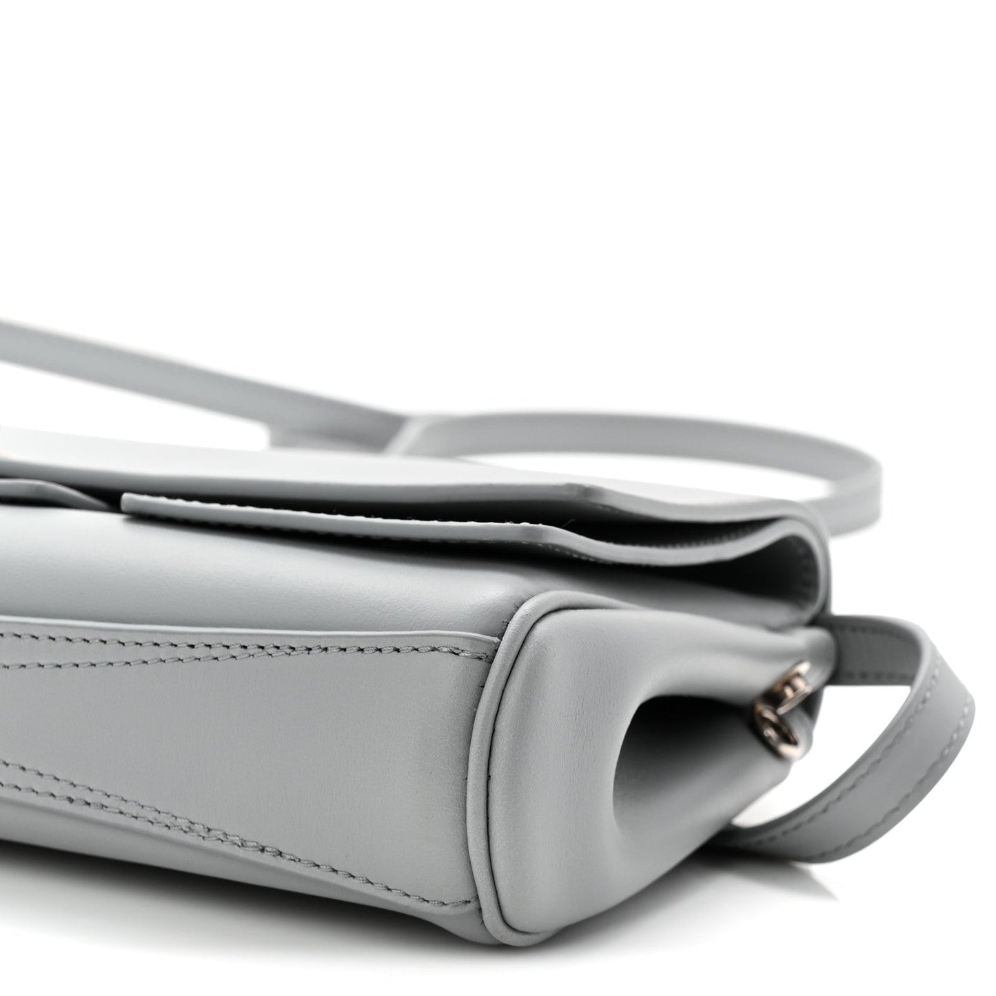 Smooth Calfskin Small Bel Air Clutch On Strap Cloud Grey