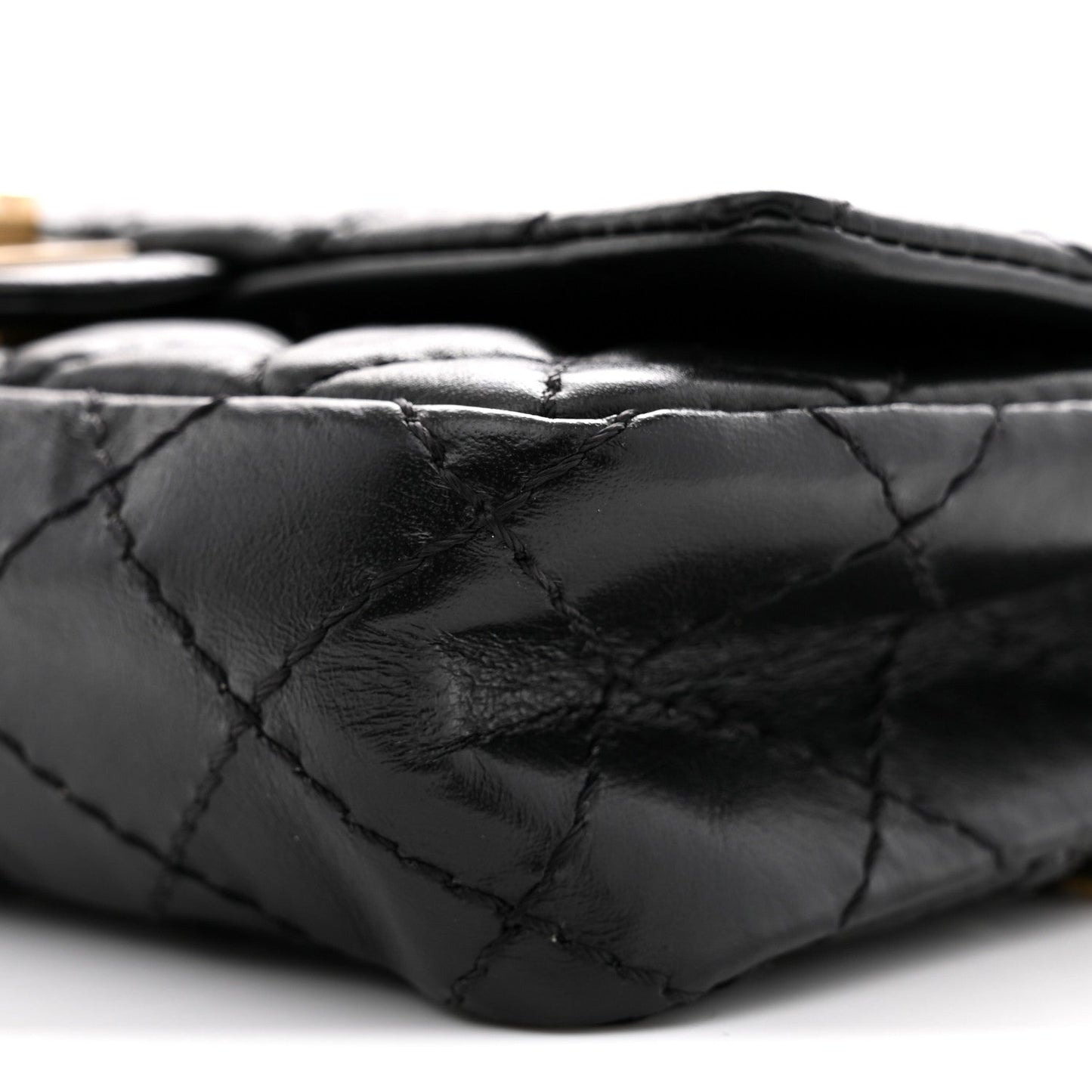 Aged Calfskin Quilted 2.55 Reissue Chain Waist Bag Black