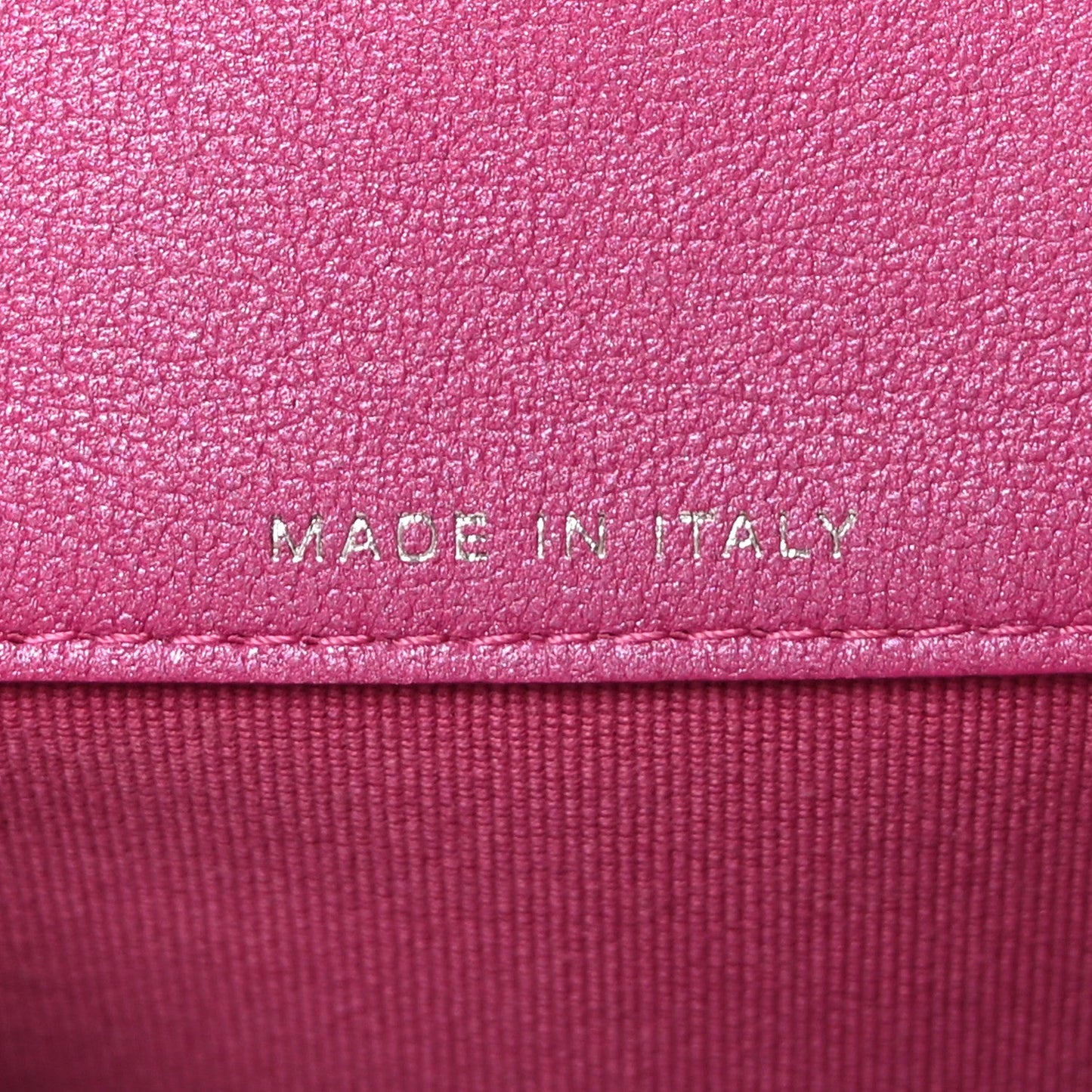 Patent Lambskin Quilted CC Hook Card Holder Pink