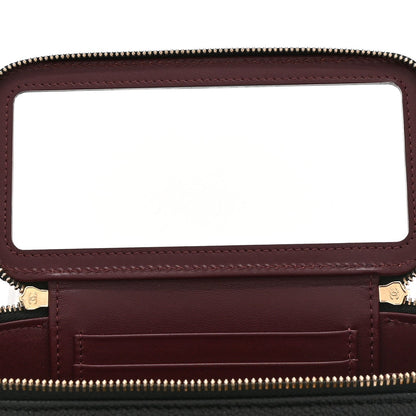 Caviar Quilted Top Handle Pocket Vanity Case Black