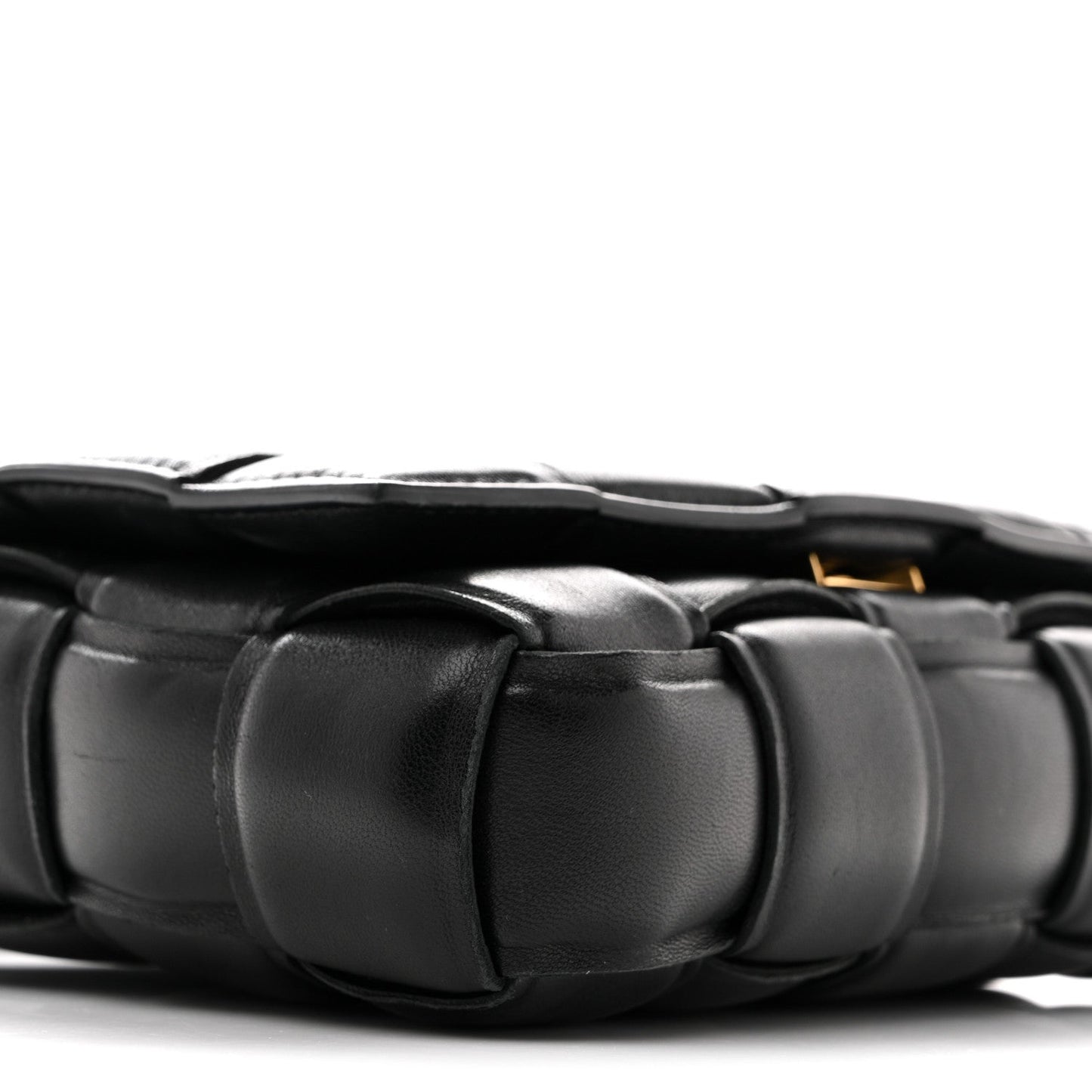 Nappa Maxi Intreccio Small Padded Cassette Crossbody Bag Black