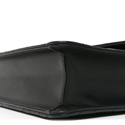 Lambskin Quilted Briefcase Satchel So Black