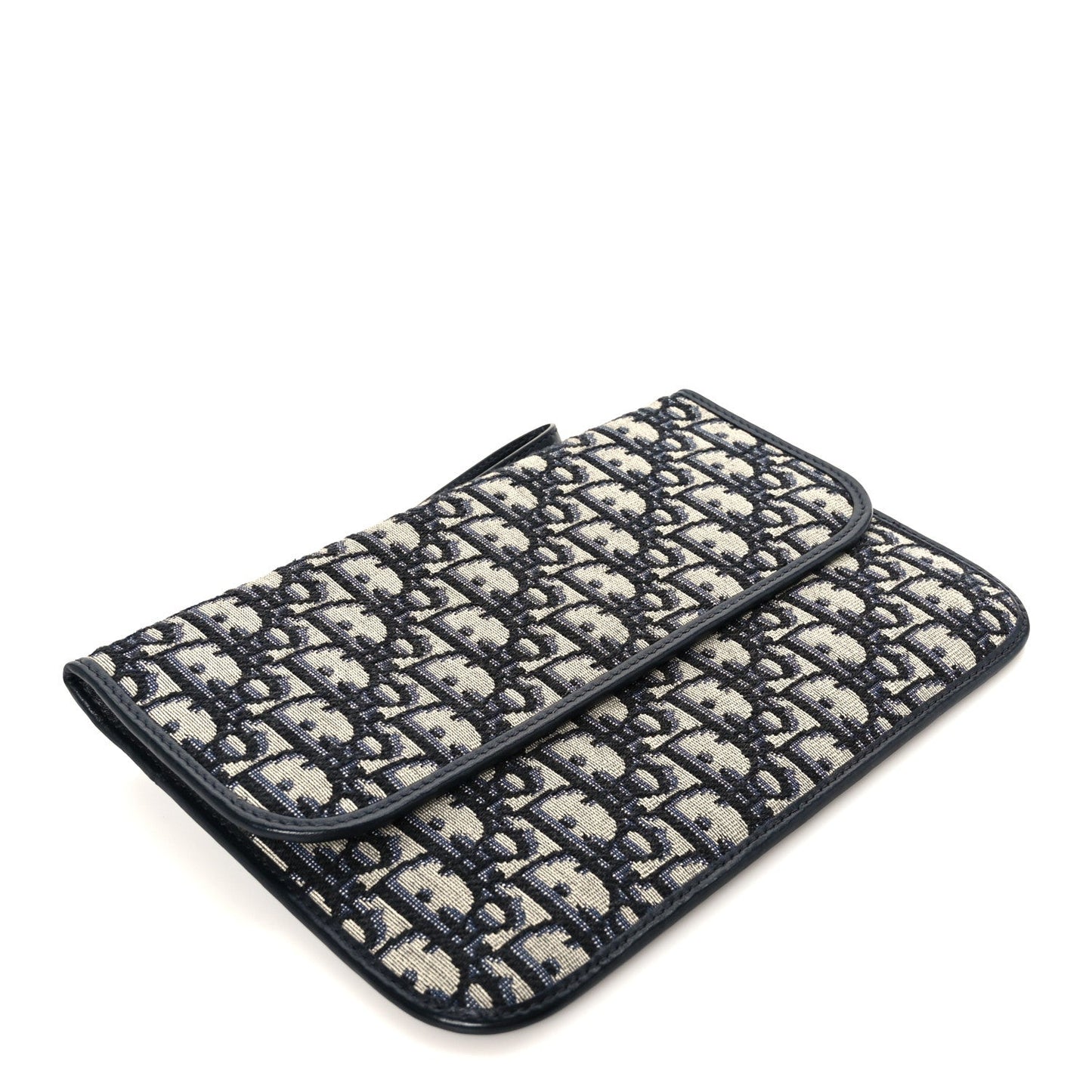 Oblique Flap Pouch Clutch Blue