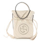 Sakai Be Green Calfskin Diagonal Stitched Mini Blondie Bucket Bag Mystic White