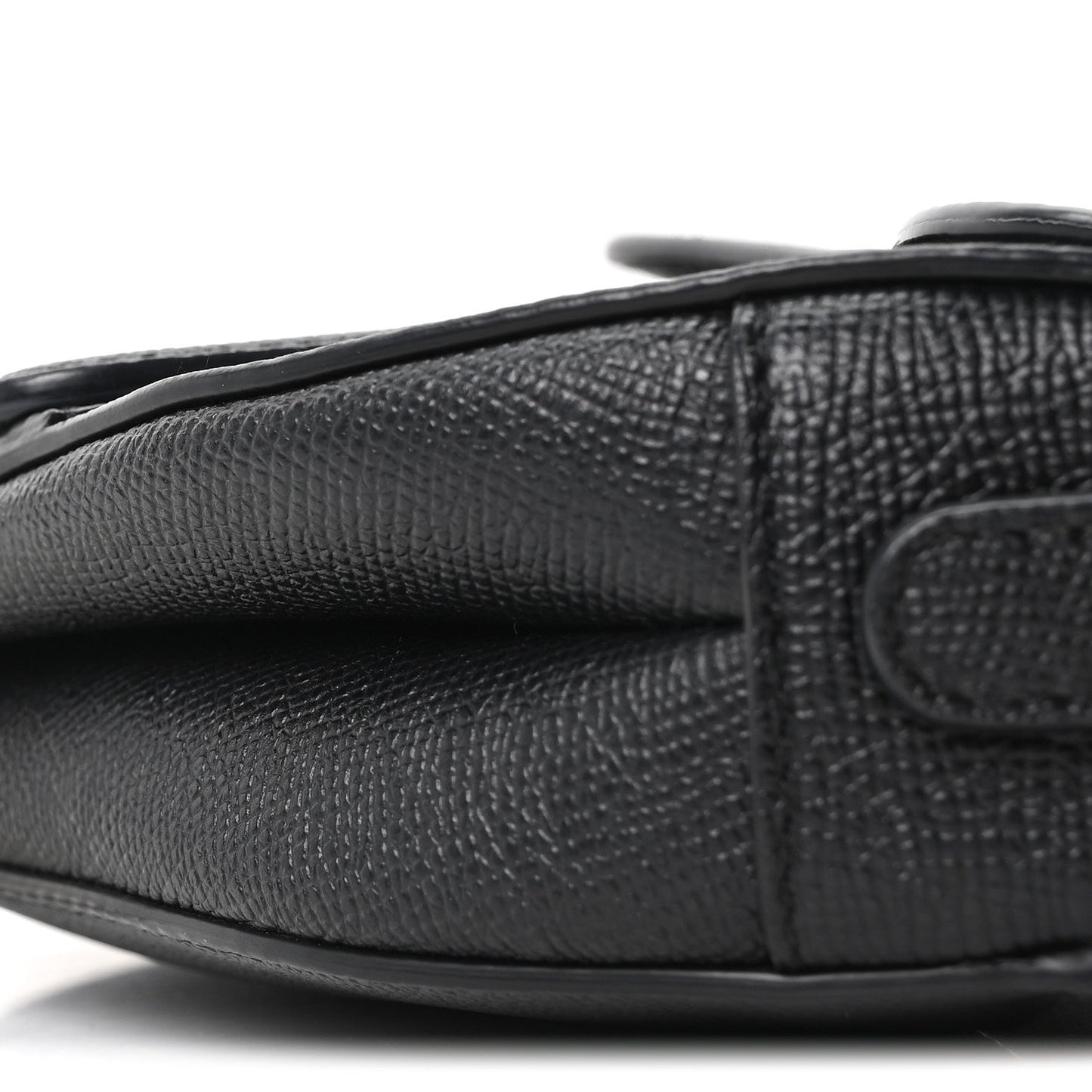 Grained Calfskin Mini Saddle Bag Black