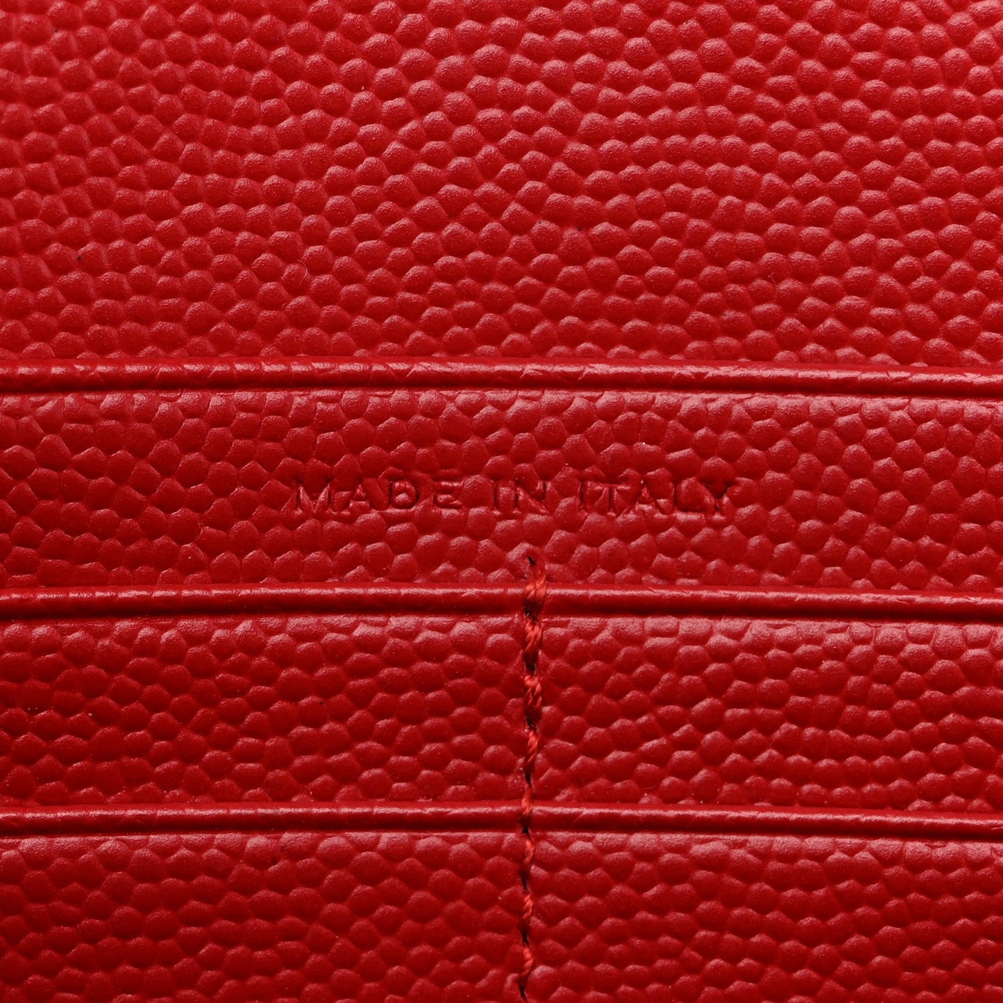 Grain De Poudre Matelasse Chevron Monogram Chain Wallet Red