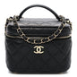 Caviar Quilted Small CC Vanity Case Black Black