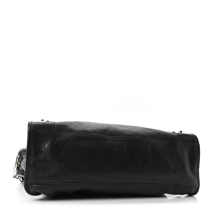 Chevre Silver Metallic Edge Hardware City Black