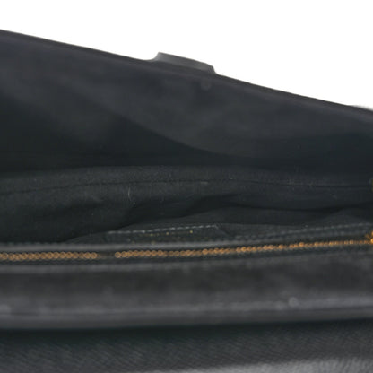 Grained Calfskin Saddle Bag With Strap Black