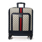 GG Supreme Monogram Textured Dollar Calfskin Web Small Savoy Cabin Trolley Beige Blue