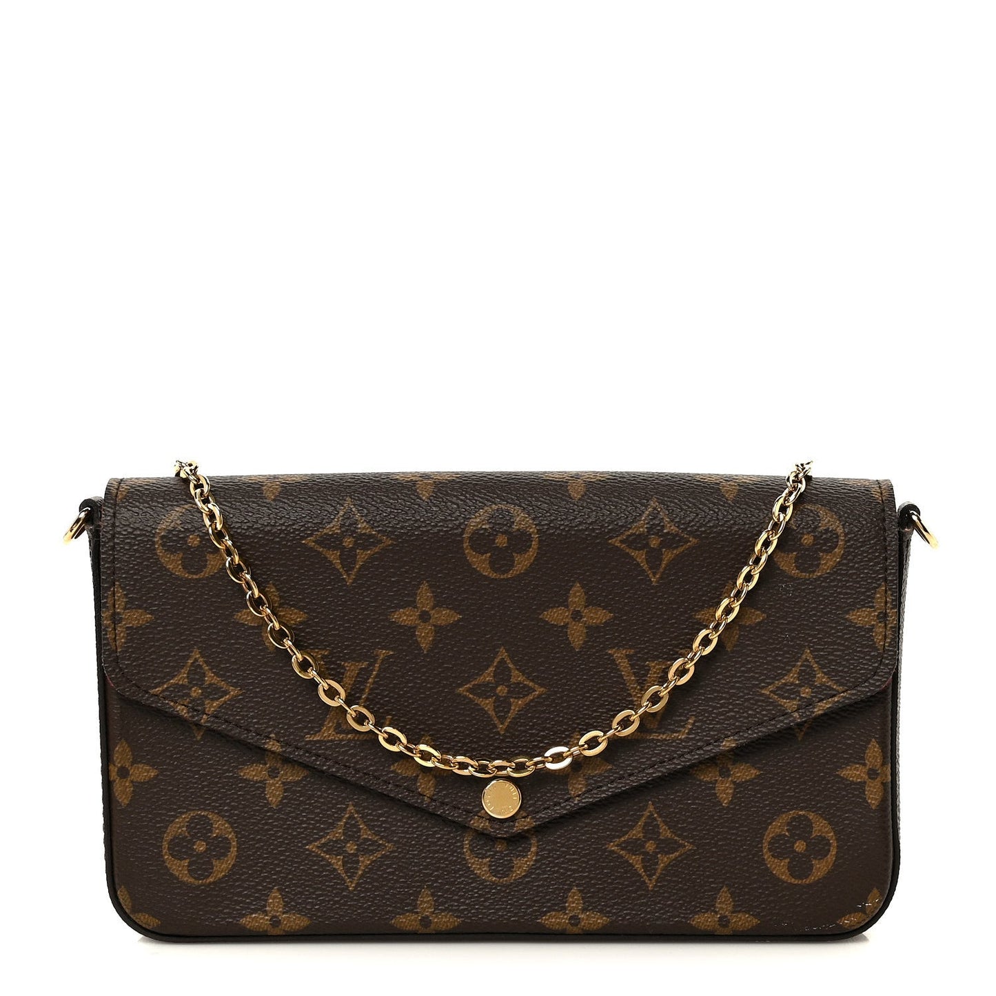 Monogram Pochette Felicie Chain Wallet Fuchsia