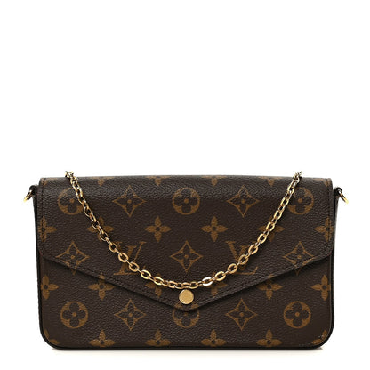 Monogram Pochette Felicie Chain Wallet Fuchsia