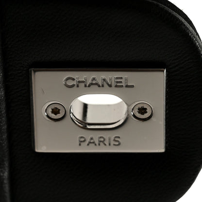 Satin Strass Mini Flap Silvery Black