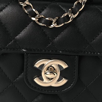 Lambskin Quilted CC In Love Heart Clutch With Chain Black