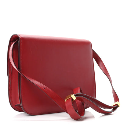 Box Calfskin Medium Classic Box Flap Bag Red
