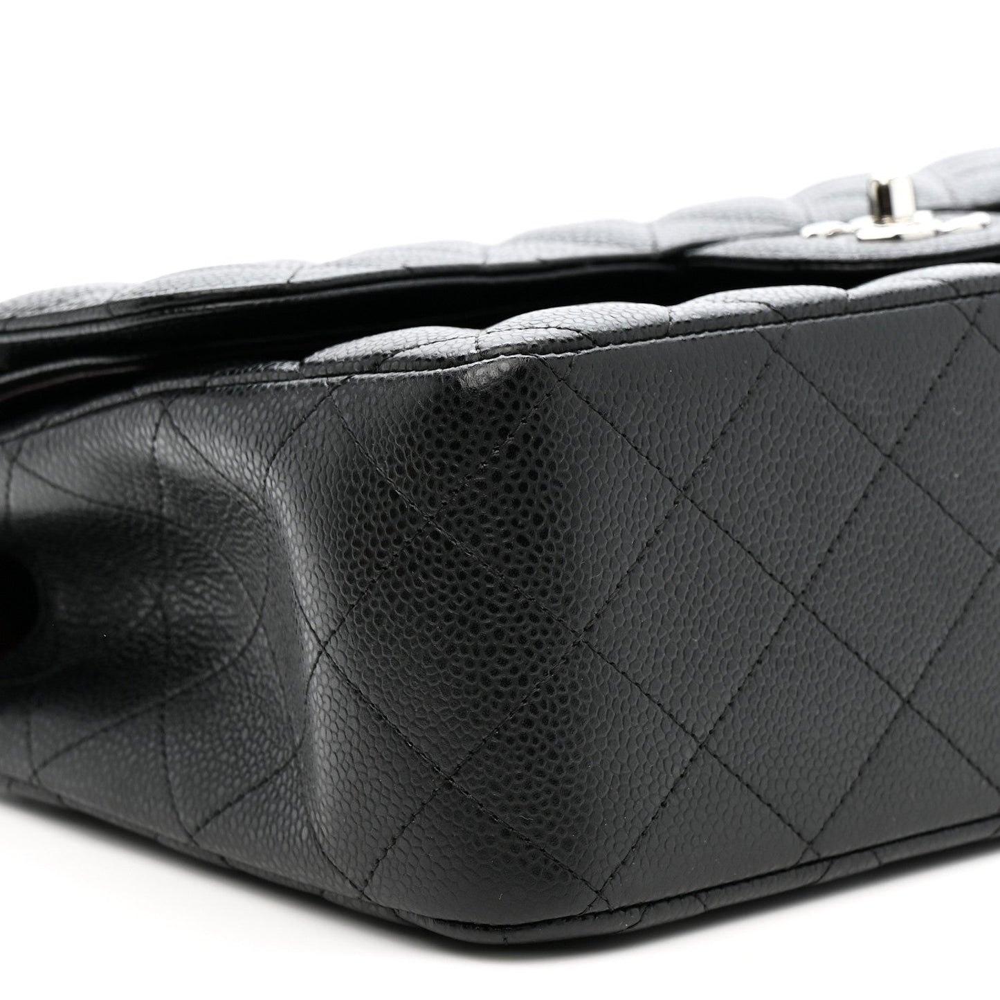 Caviar Quilted Jumbo Double Flap Black