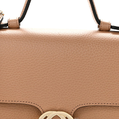 Dollar Calfskin Interlocking G Top Handle Shoulder Bag Camelia