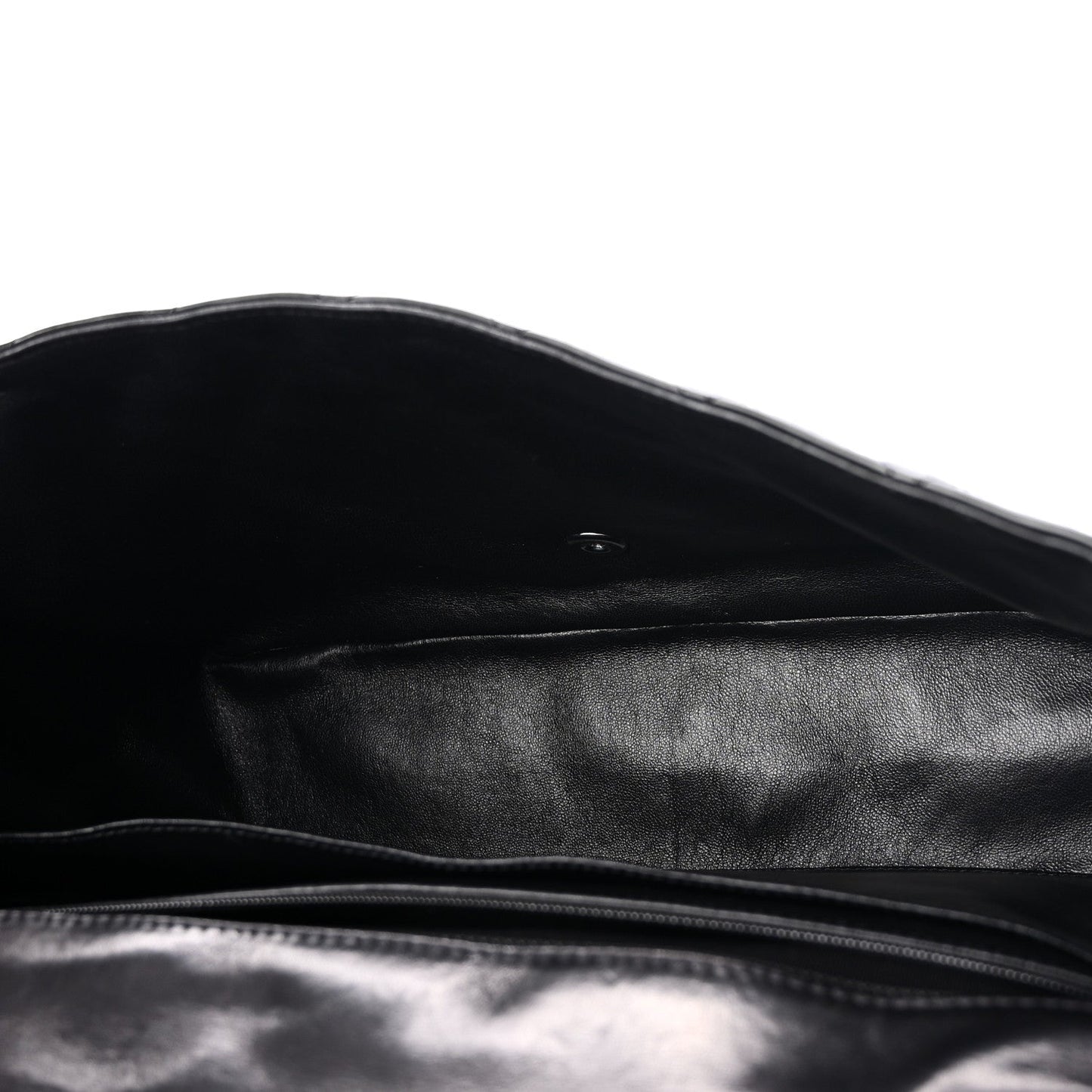 Patent Calfskin Sparkle Quilted Maxi Single Flap Black