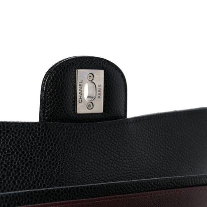 Caviar Quilted Small Double Flap Black