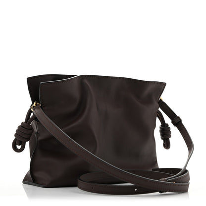 Calfskin Mini Flamenco Knot Clutch Chocolate