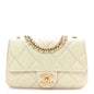 Pearly Lambskin Quilted Pearl Small Flap Light Grey