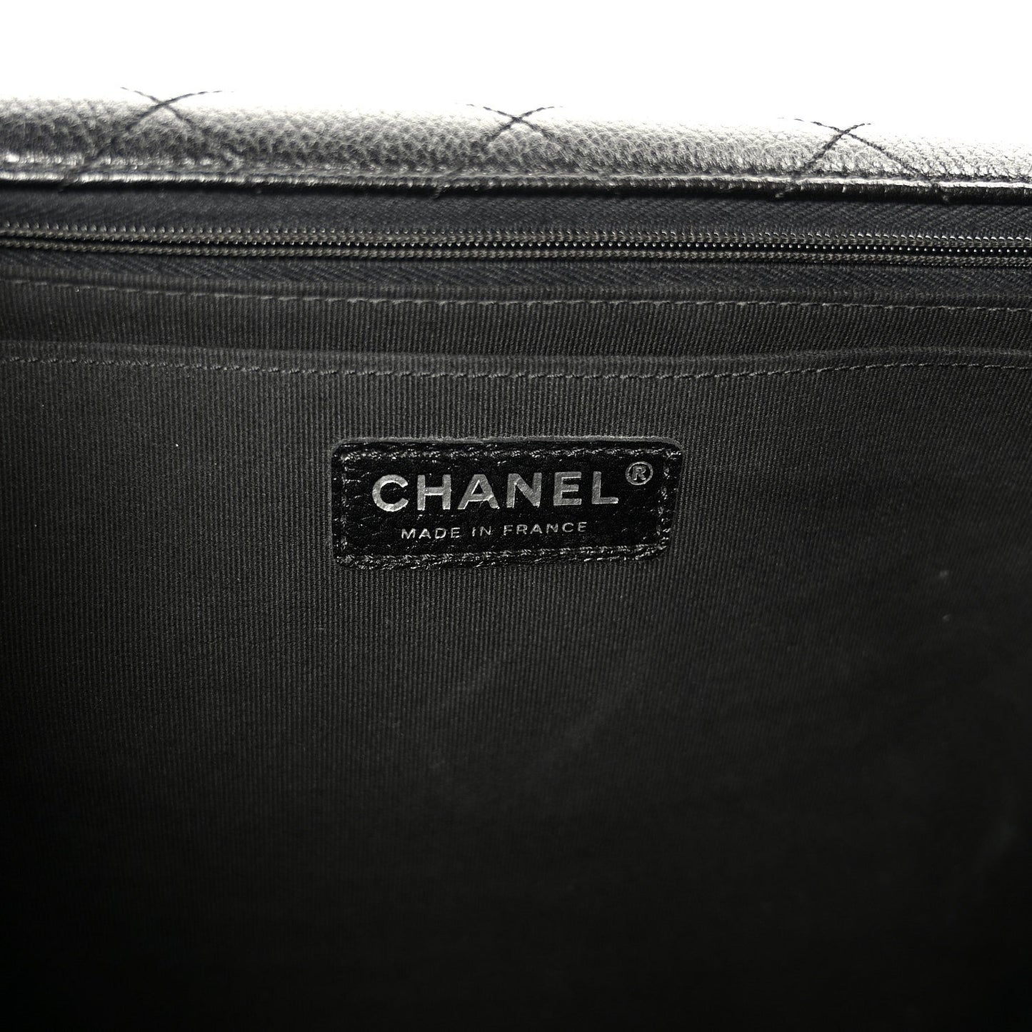 Calfskin Quilted XXL Travel Flap Bag Black