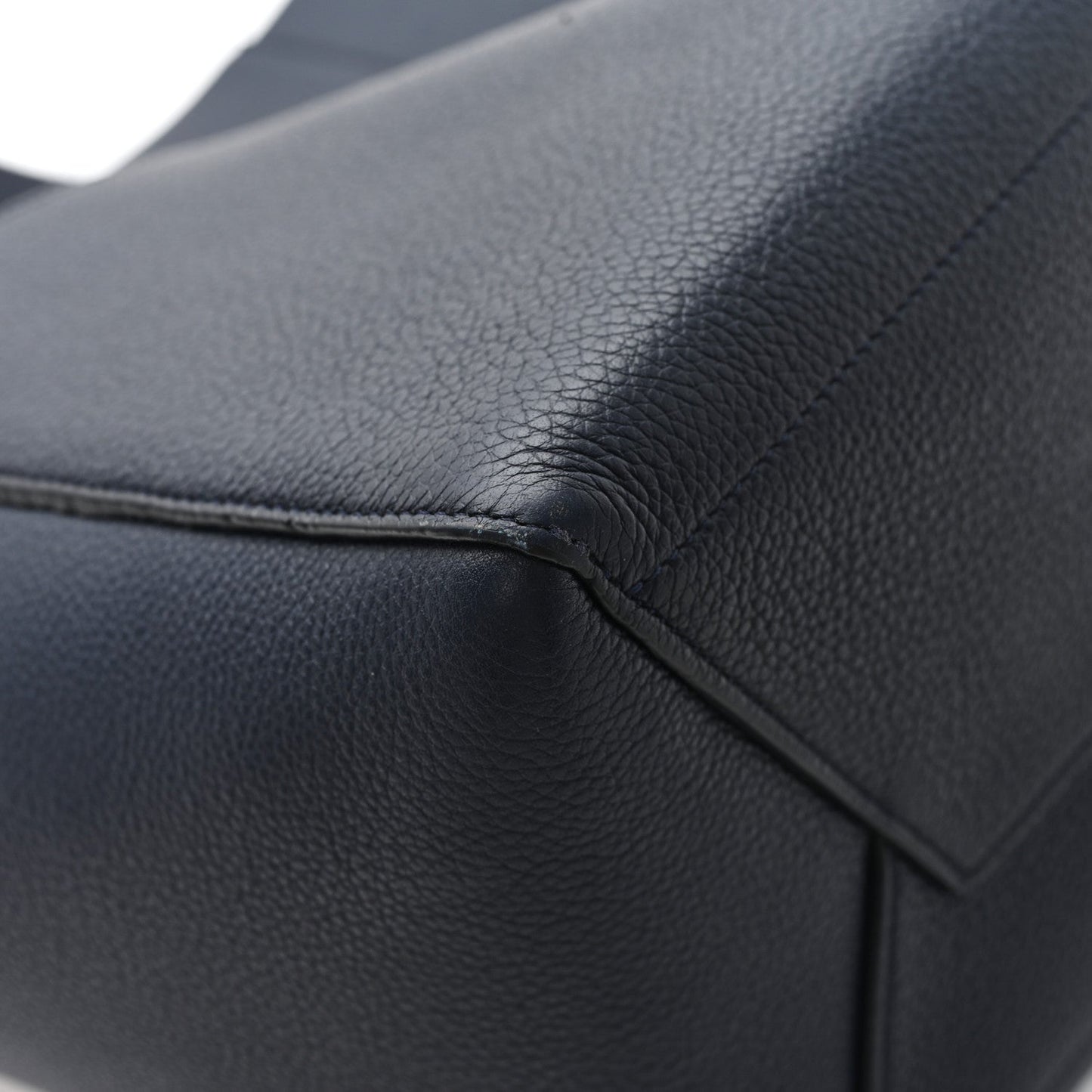 Soft Grained Calfskin Sangle Bucket Bag Navy Blue