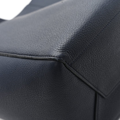 Soft Grained Calfskin Sangle Bucket Bag Navy Blue