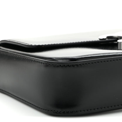 Shiny Calfskin Triomphe Chain Shoulder Bag Black