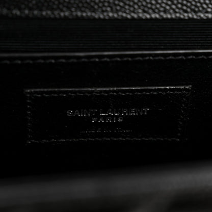 Grain De Poudre Textured Mixed Matelasse Triquilt Medium Monogram Satchel Black