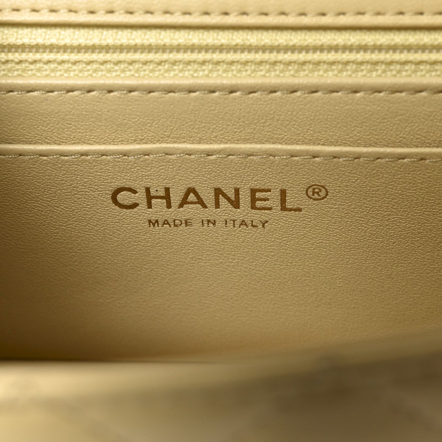 Lambskin Quilted Mini Rectangular Flap Light Yellow