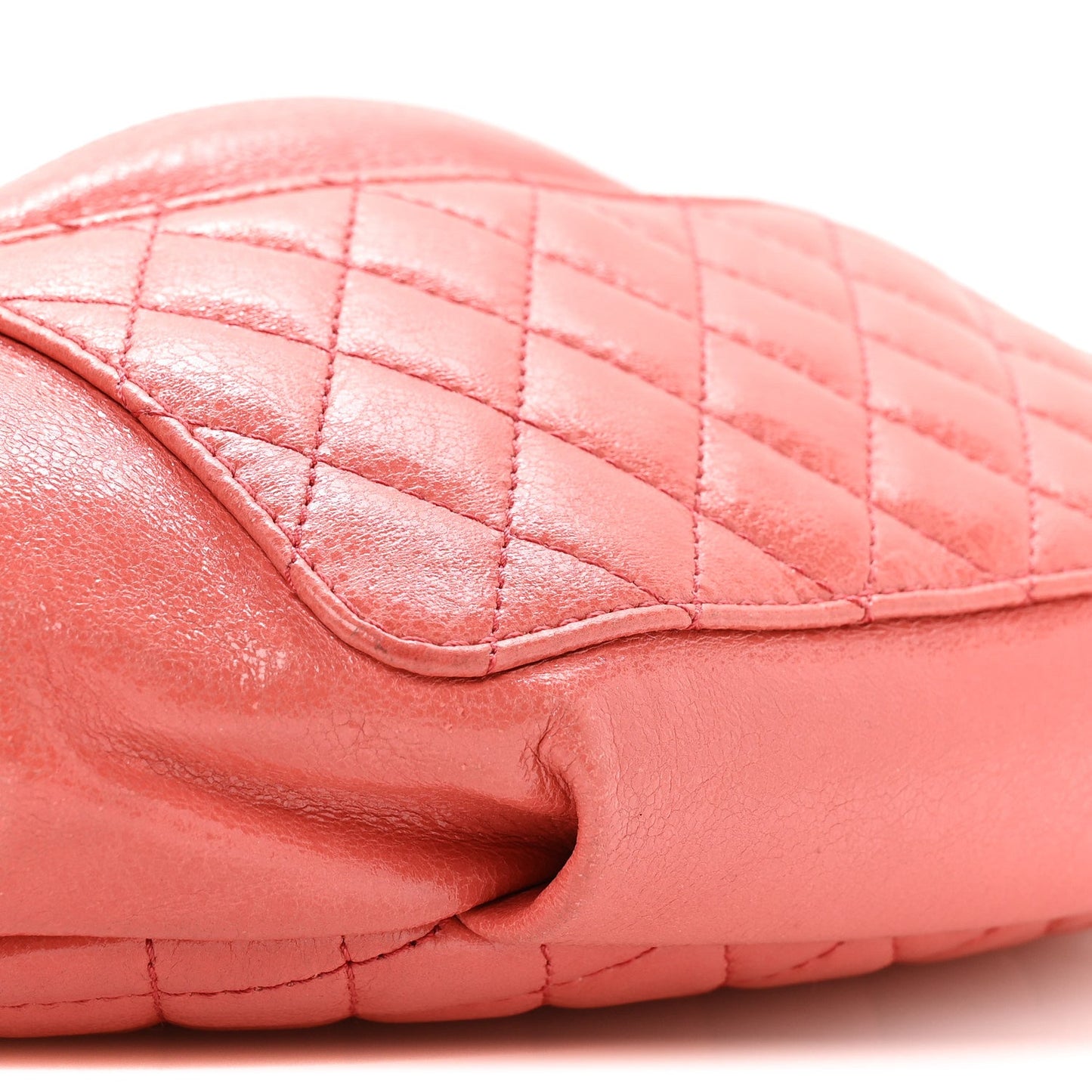 Lambskin Bi Quilted Waist Bag Fanny Pack Pink