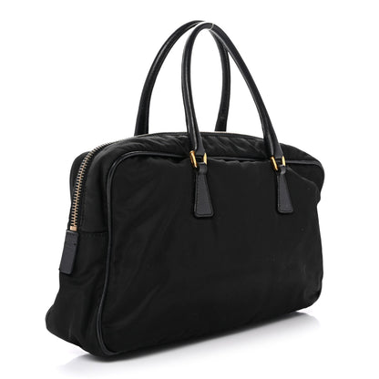 Nylon Saffiano Small Top Handle Bag Black