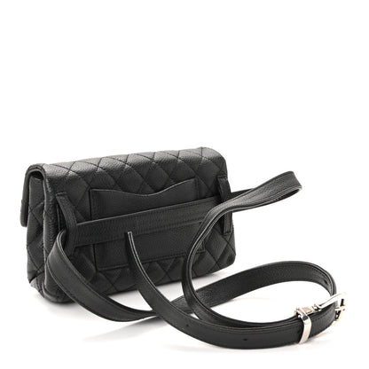 Grained Calfskin Quilted 2.55 Reissue Flap Belt Bag Clutch Black