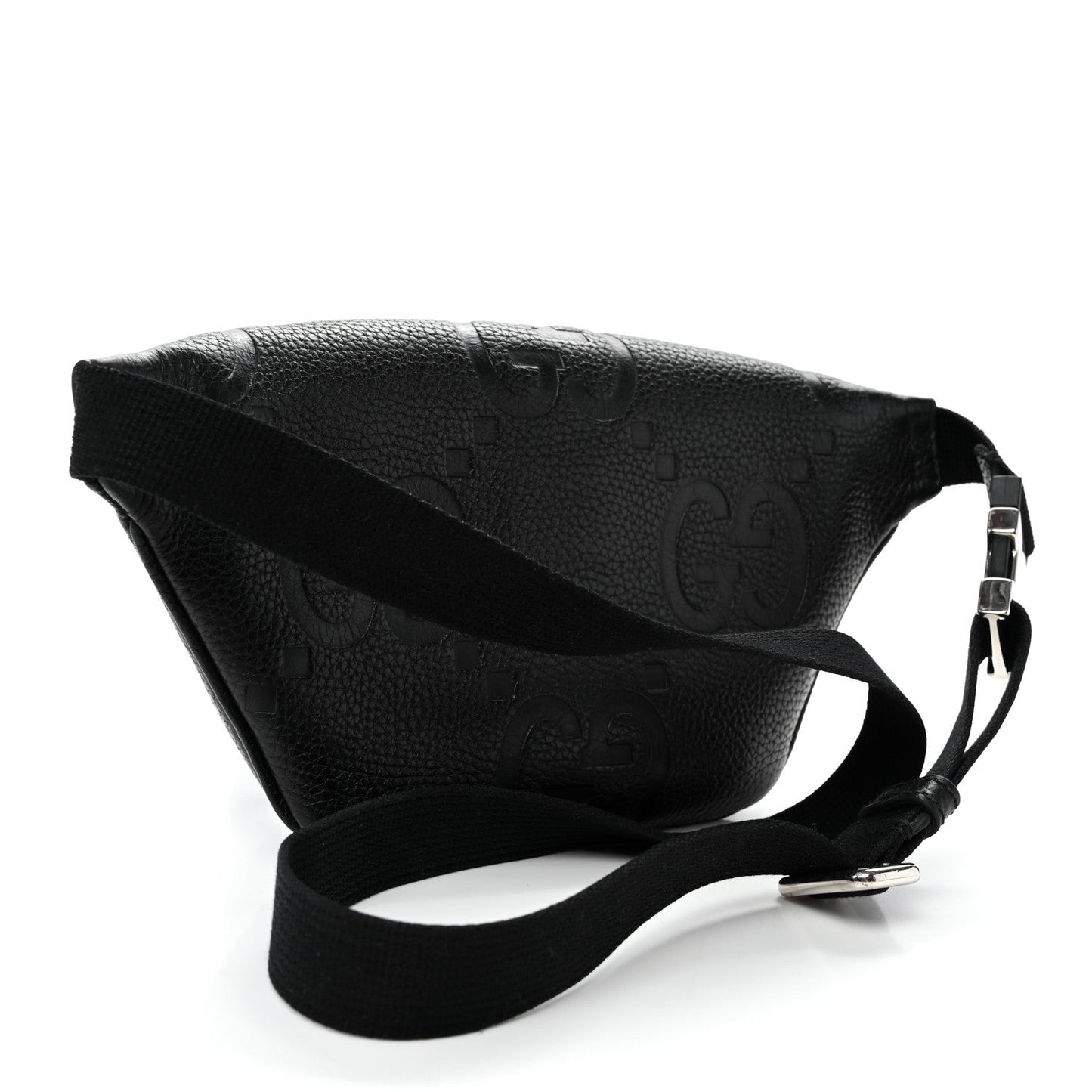 Piuma Calfskin Jumbo GG Embossed Small Belt Bag Black