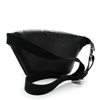 Piuma Calfskin Jumbo GG Embossed Small Belt Bag Black