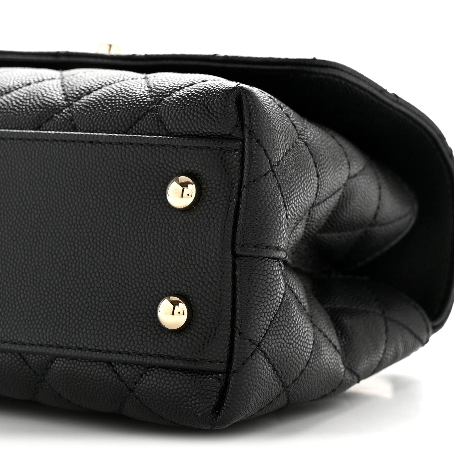 Caviar Quilted Mini Coco Handle Flap Black