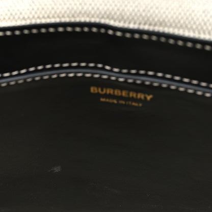 Canvas Horseferry Print Note Crossbody Bag Grey Black
