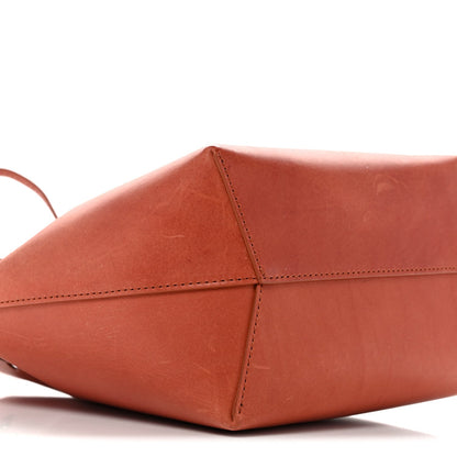 Vegetable Tanned Calfskin Mini Bucket Bag Brandy