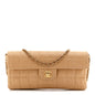 Lambskin East West Chocolate Bar Flap Beige