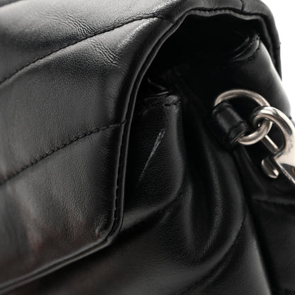 Calfskin Y Quilted Monogram Toy Loulou Crossbody Bag Black