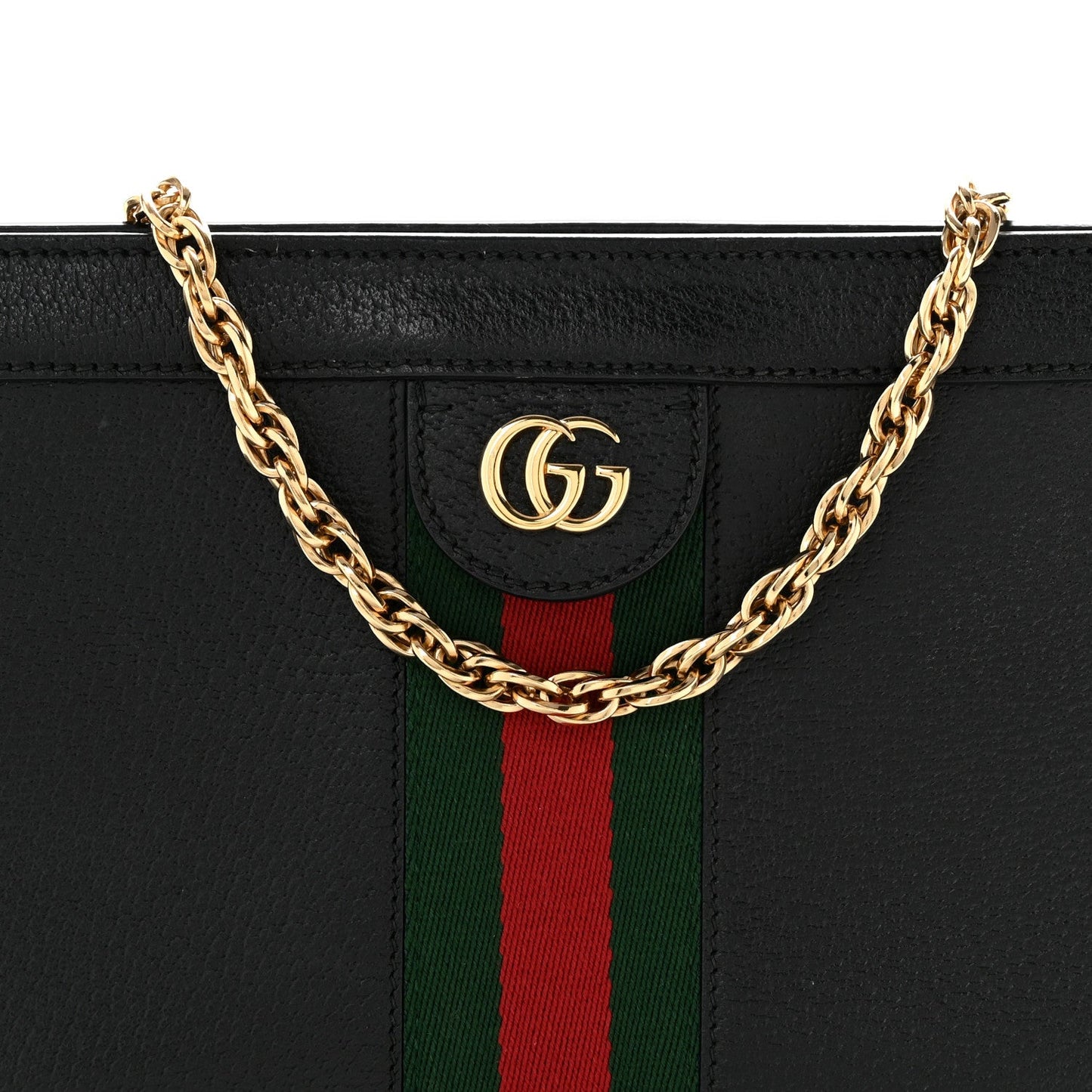 Calfskin GG Web Small Ophidia Chain Shoulder Bag Black