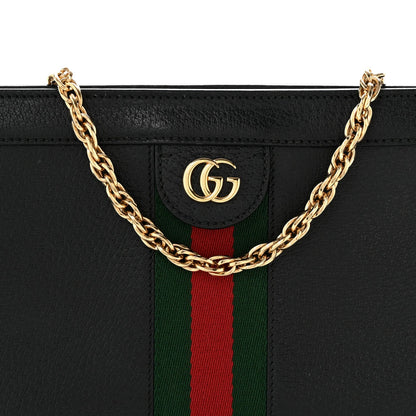 Calfskin GG Web Small Ophidia Chain Shoulder Bag Black