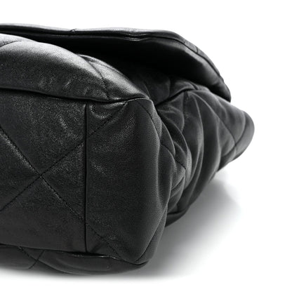 Lambskin Quilted Maxi Chanel 19 Flap Black